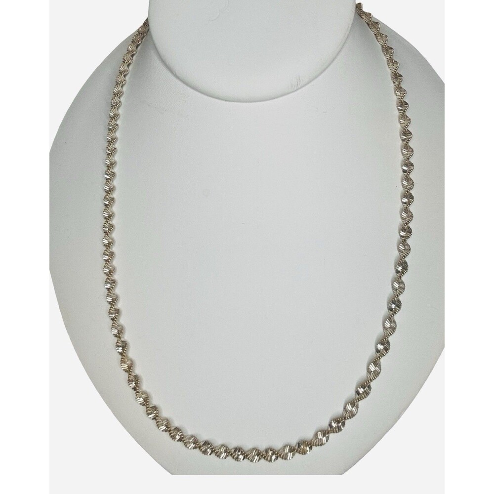 Milor Italy 925 Sterling Silver Quiet Luxury Twisted Cable  Necklace 19" Stamped